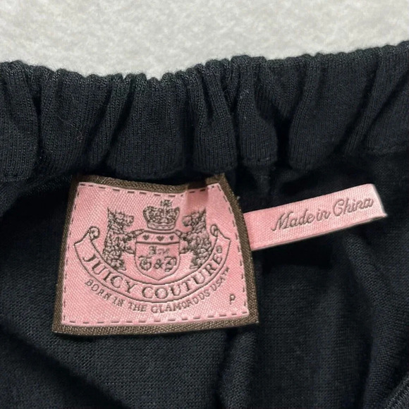 Juicy Couture Dress Size P Flapper Bow Pleated Hem Sleeveless Modal Black - Picture 7 of 10